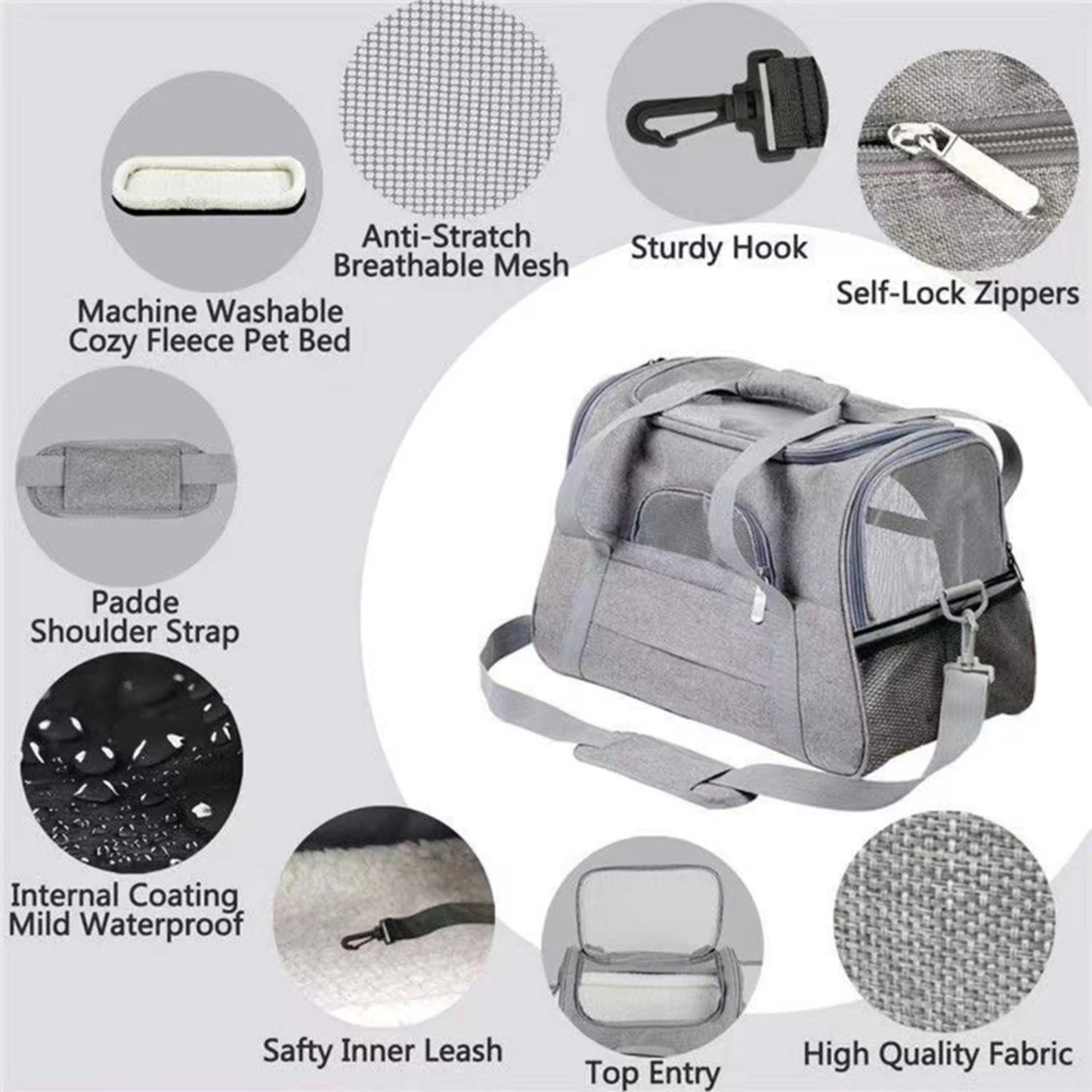 Adjustable Convenient Spacious Soft-Sided Pet Carrier Backpack